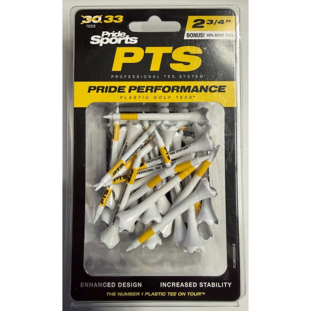 Pride Performance Professional Tee System Plastic Golf Tees 33 Tees 2-3/4” NEW